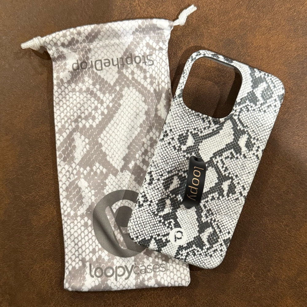 Loopy Cases White Snakeskin iPhone 14 Pro Phone Case
